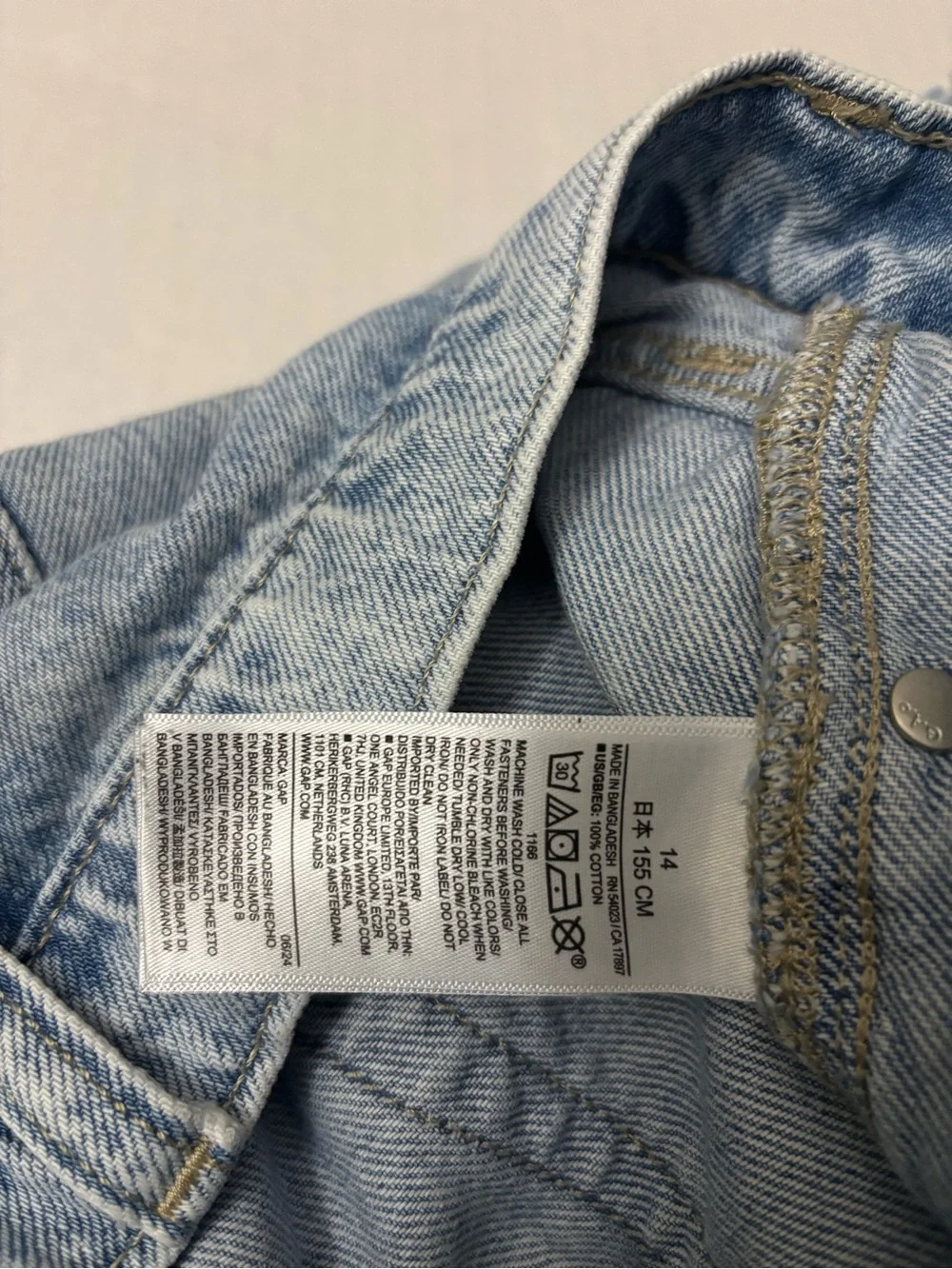 GAP Kids Cargo Baggy Jean Size Girls 14 inseam 27”